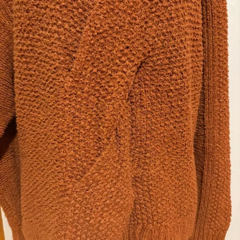 Free People Coco V-Neck twist front textured sweater terracotta size XS/S‎